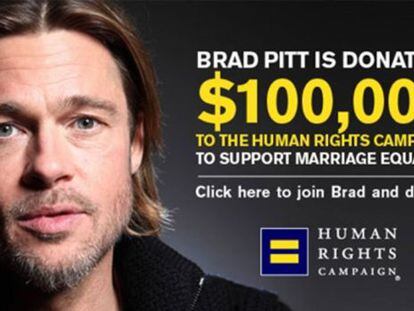 Brad Pitt en la web de la asociaci&oacute;n Human Rights Campaign. 