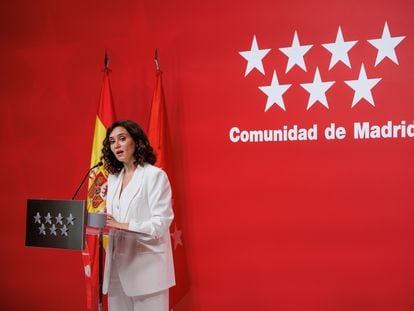 La presidenta de la Comunidad de Madrid, Isabel Díaz Ayuso, en la Real Casa de Correos el 26 de junio.