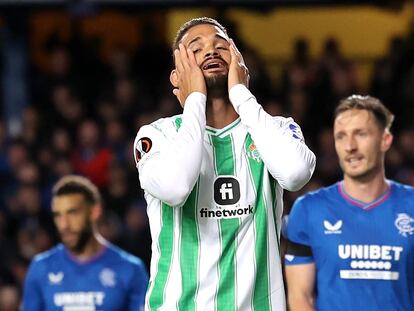 Glasgow (United Kingdom), 21/09/2023.- Willian Jose of Real Betis reacts during the UEFA Europa League Group C match between Glasgow Rangers and Real Betis in Glasgow, Britain, 21 September 2023. (Reino Unido) EFE/EPA/ROBERT PERRY
