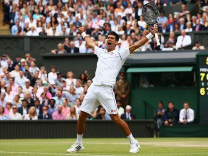 Djokovic celebra el triomf a Wimbledon.