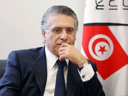 Nabil Karoui el día que oficializó su candidatura a la presidencia de Túnez