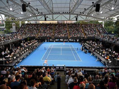 Partido de Rafa Nadal y Dominic Thiem, en el torneo de tenis de Adelaida (Australia), el pasado 29 de enero.