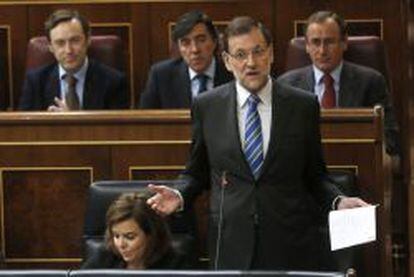 El presidente del Gobierno, Mariano Rajoy en el Congreso de los Diputados. 