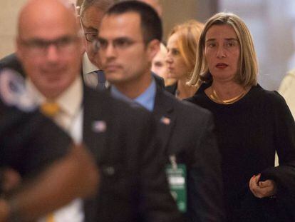 La alta representante de la Uni&oacute;n Europea para Asuntos Exteriores y Pol&iacute;tica de Seguridad Federica Mogherini durante un encuentro en Washington.