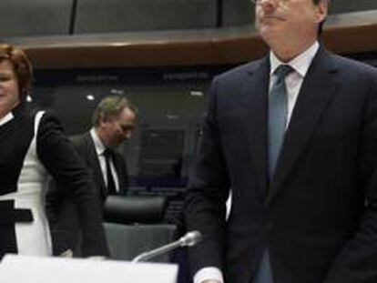 Mario Draghi, momentos antes de su intervención ante el Parlamento Europeo