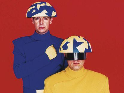 Tennant y Lowe, con los trajes del vídeo 'Go West' (1993).