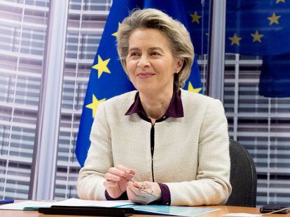 Ursula Von der Leyen, el 21 de enero en una reunión del Consejo Europeo.