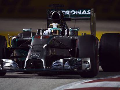 Lewis Hamilton en Singapur. 