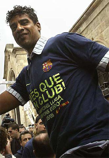 Frank Rijkaard, ayer en Barcelona.