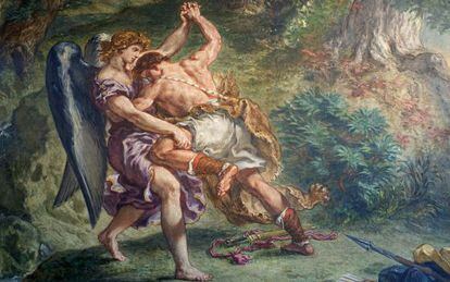 &#039;Jacob luchando con el &aacute;ngel&#039;, de Eugene Delacroix, en la iglesia de San Sulpicio de Par&iacute;s.