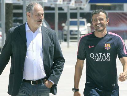 Zubizarreta y Luis Enrique, en la Ciudad Deportiva.