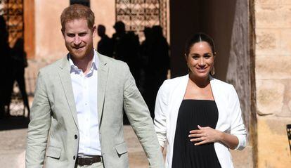 Enrique de Inglaterra y Meghan Markle en Rabat, Marruecos, el 25 de febrero.