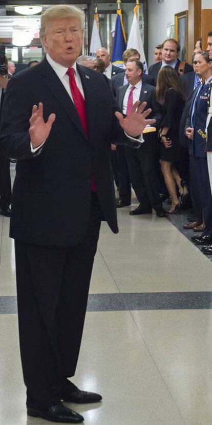 El presidente de EE UU, Donald Trump, en una visita al Pent&aacute;gono.