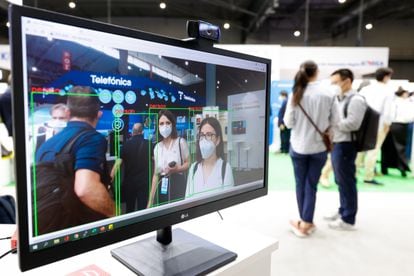 Facial recognition camera at the Mobile World Congress in Barcelona last June.