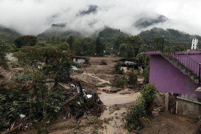 La zona afectada por Earl en el municipio de Huahuchinango, Puebla. 
