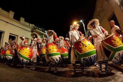 Tambores del candombe en Montevideo.