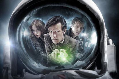 Los protagonistas de la serie de la BBC <i>Doctor Who:</i> Karen Gillan, Matt Smith y Arthur Darvill.