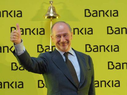 Rodrigo Rato, expresidente de Bankia, en la salida a Bolsa de la entidad,