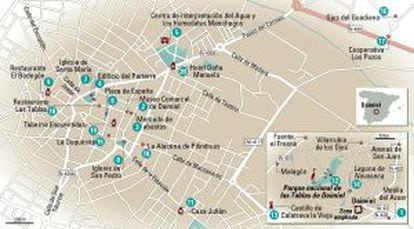 Mapa de Daimiel y las Tablas.
