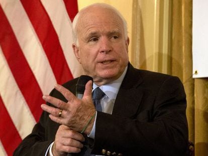 John McCain, este lunes en un acto de campaña republicano.