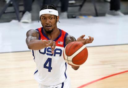 Bradley Beal durante el primer amistoso de Estados Unidos