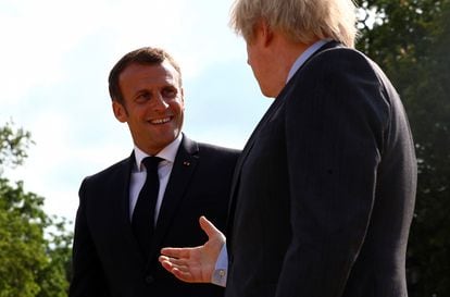 Emmanuel Macron y Boris Johnson, este jueves en Londres.
