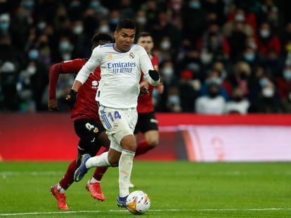 Casemiro, en el partido contra el Valencia en el Bernabéu.