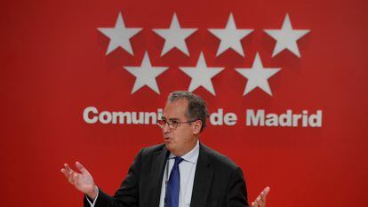 El consejero de Educación de Madrid, Enrique Ossorio, tras el Consejo de Gobierno regional de este jueves.