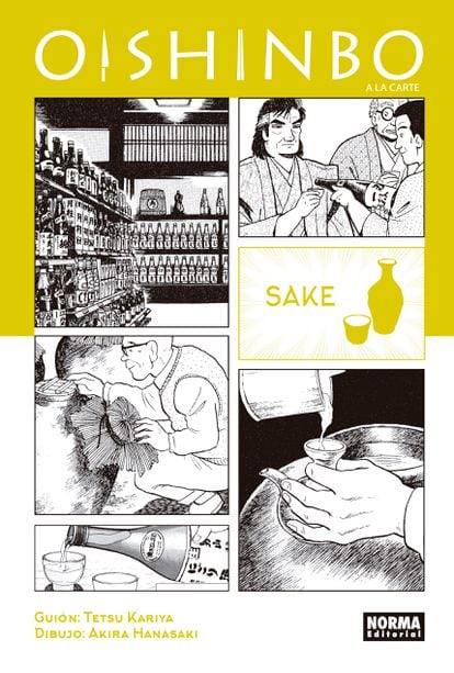Portada de Oishinbo. A la carte 2. Sake, de Tetsu Kariya (autor) y Akira Hanasaki (mangaka), de Norma Editorial.