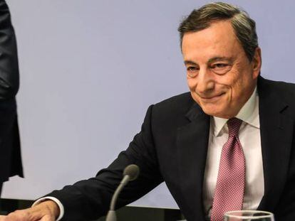 El presidente del BCE, Mario Draghi, en rueda de prensa