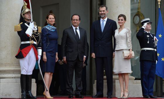 Segolene Royal, Francois Hollande, el Rey Felipe VI y doña Letizia.