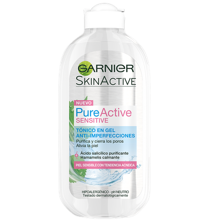 Tonico Limpiador Pure Active Sensitive, de Garnier. (4,50 euros).