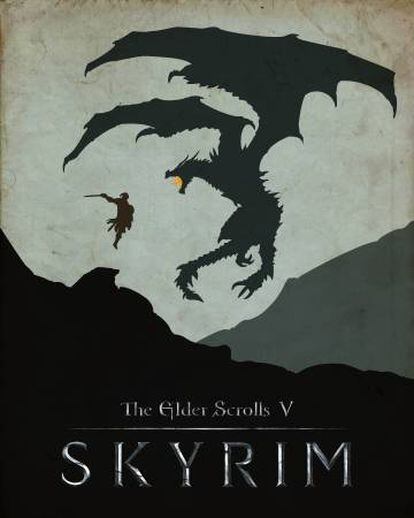 Póster 'fan-art' del videojuego de rol 'Skyrim'.