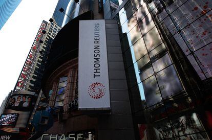 Sede de Thomson Reuters en Times Square, Nueva York, este sábado.