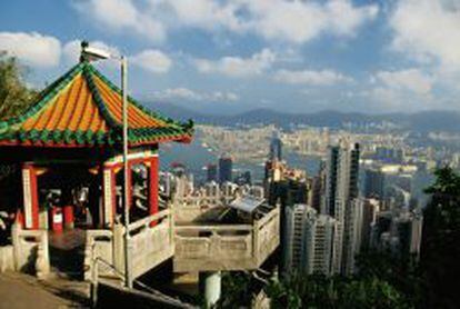 Vistas de Hong Kong desde el famoso Victoria Peak.