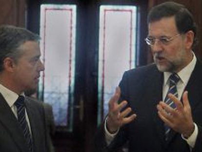 Urkullu y Rajoy, en el Congreso de los Diputados en 2010.