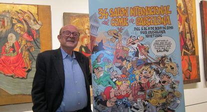 Ibáñez, amb el seu cartell per al Saló del Còmic de Barcelona.