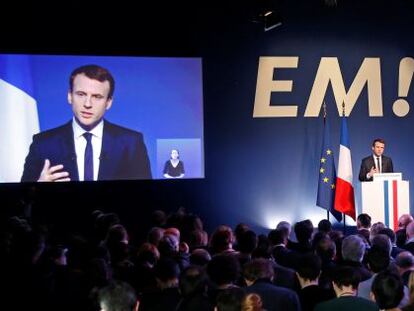 Macron, en la presentaci&oacute;n de su programa electoral, el pasado d&iacute;a 2 en Par&iacute;s.