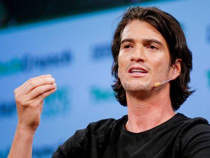 Adam Neumann, consejero delegado de WeWork, en una conferencia en Manhattan.