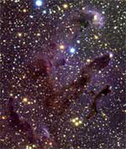 Reciente observación de la nebulosa del Águila (los Pilares de la Creación) en infrarrojo.