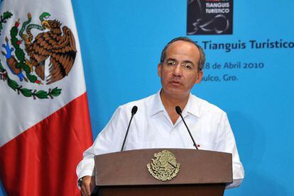 El presidente mexicano, Felipe Calderón, durante un acto celebrado el domingo en Acapulco.