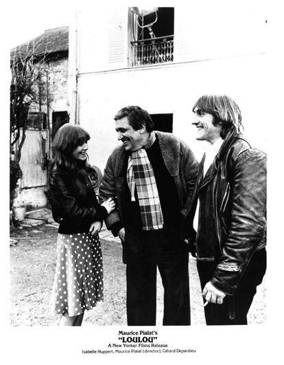 Isabelle Huppert, Maurice Pialat y Gerard Depardieu en el rodaje de ‘Loulou’.