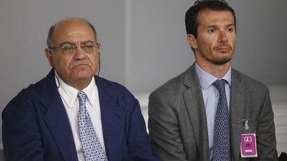 El expresidente de la CEOE, Gerardo Díaz Ferrán, junto al último junto al último director de Viajes Marsans, Iván Losada, durante el juicio hoy en la Audiencia Nacional