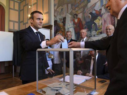 Macron votant aquest diumenge.