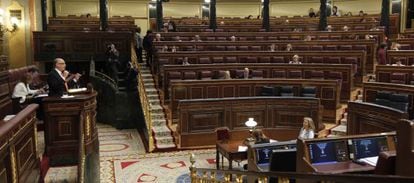 Imagen del hemiciclo del Congreso de los Diputados tomada el pasado 12 de abril.