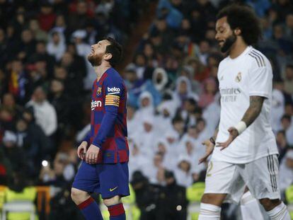 Messi se lamenta tras una ocasión fallida.