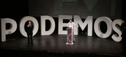 Clausura de la asamblea ciudadana de Podemos, el 15 de noviembre.
