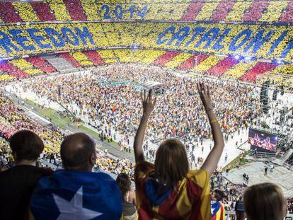 Una imagen del concierto celebrado el 30 de junio en el Camp Nou en favor de la consulta.