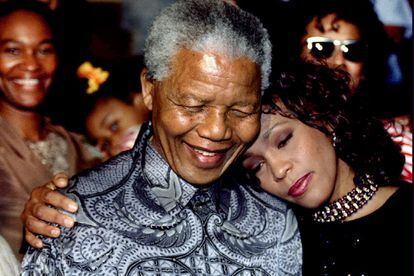 Junto a Nelson Mandela en 1994.