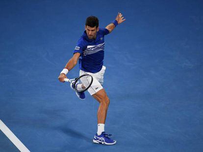 Novak Djokovic, en un partido este miércoles en el Open de Australia.